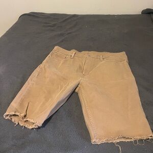 Levi's 511 Tan Frayed Hem Shorts Size 38